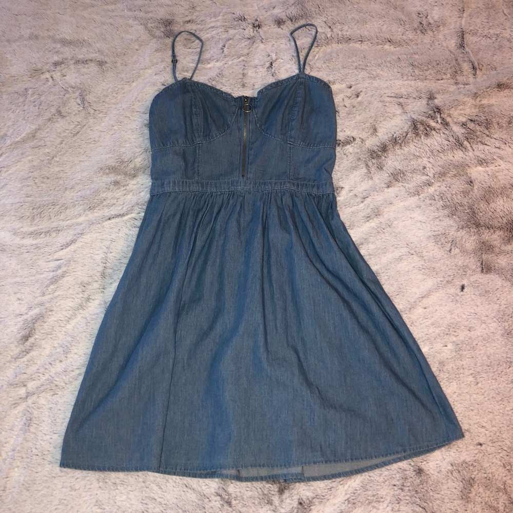 Blue spaghetti strap dress